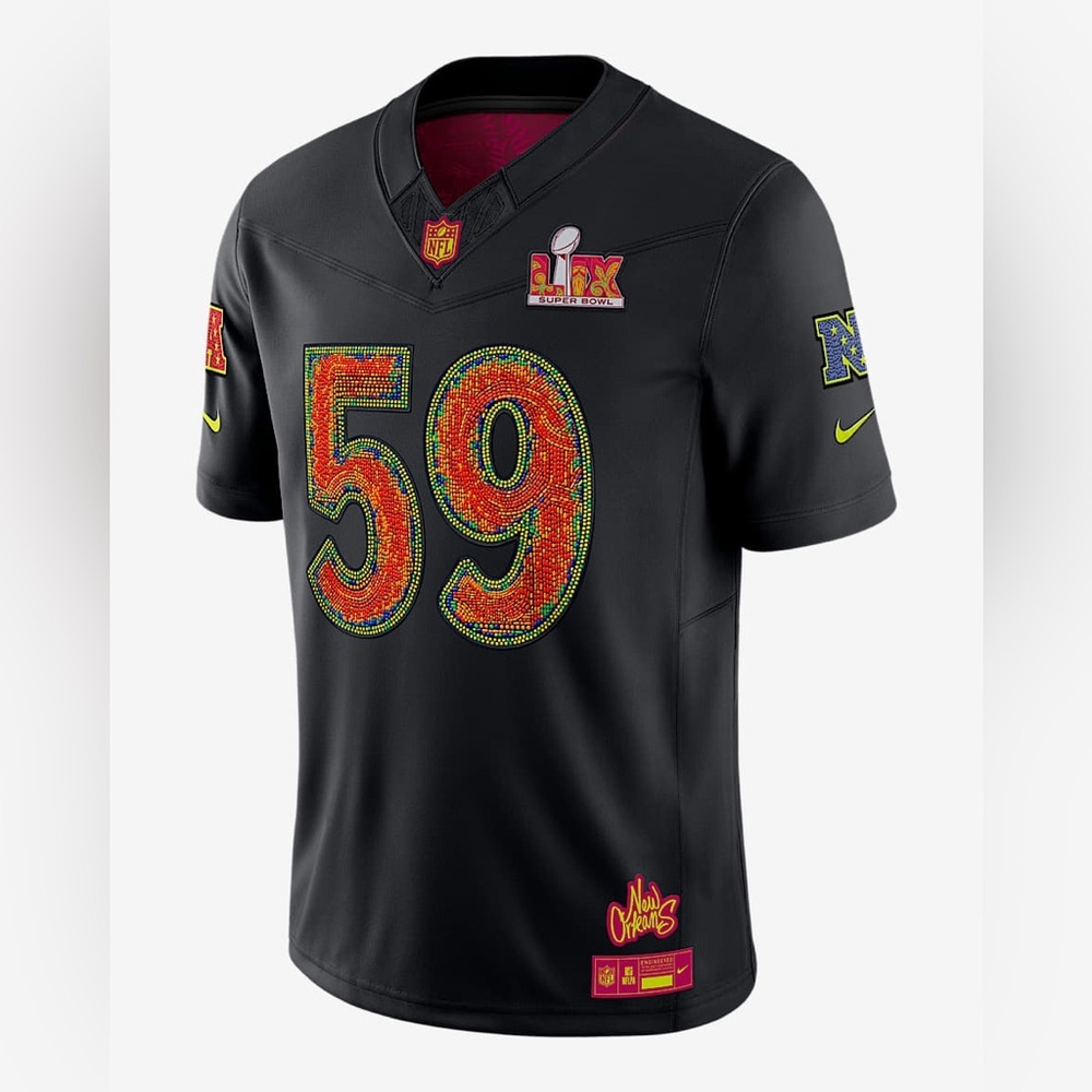 Nike Jersey Black Super Bowl LIX Mens Nike Dri-FIT NFL Limited Jersey Size Large